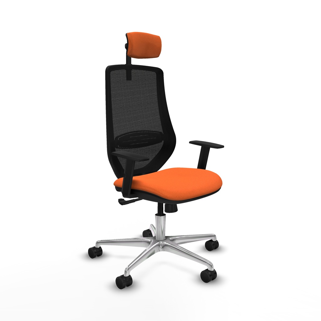 Mardos sincro bali naranja brazos 1D base aluminio ruedas 65mm nailon cabecero 2D