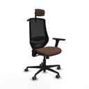 Mardos sincro bali marrón oscuro brazos 3D base nailon ruedas 65mm engomadas cabecero 2D perchero