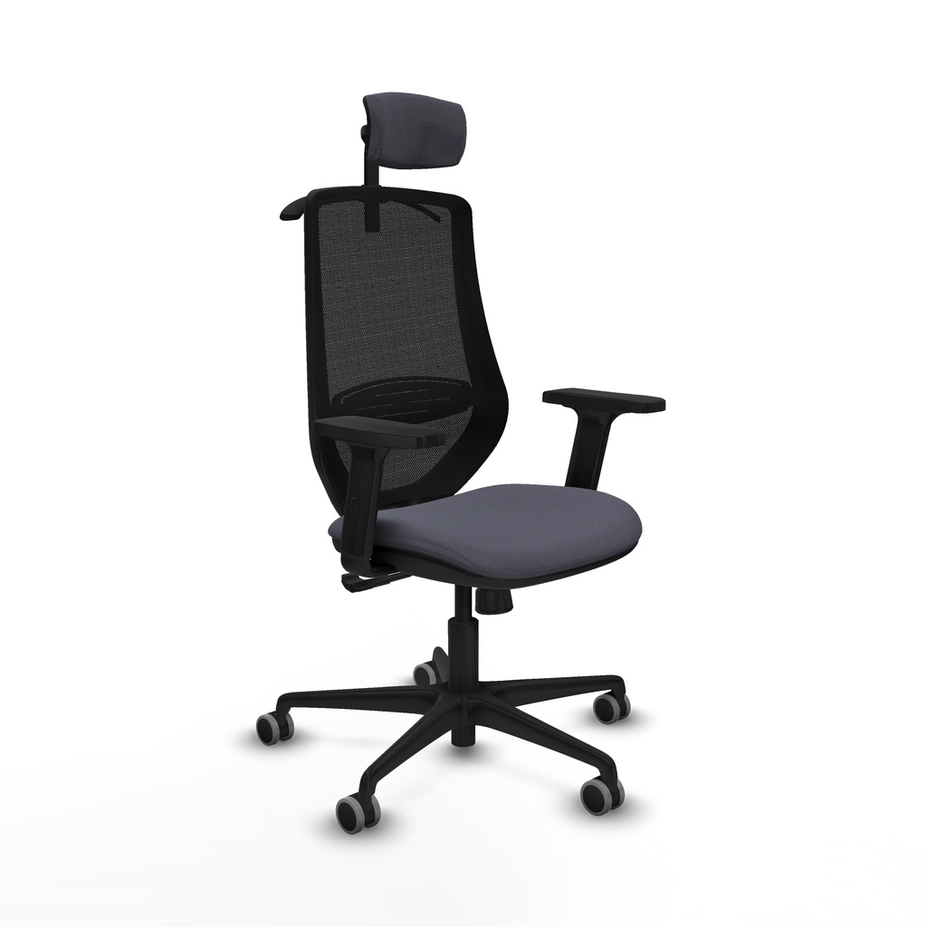 Mardos sincro bali gris oscuro brazos 2D base nailon ruedas 65mm engomadas cabecero 2D perchero