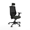 Mardos sincro bali negro brazos 2D base nailon ruedas 65mm engomadas cabecero 2D perchero
