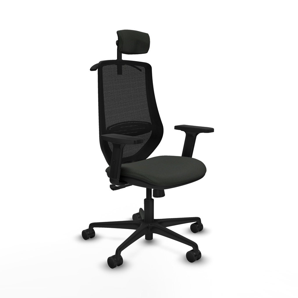 Mardos sincro bali negro brazos 2D base nailon ruedas 65mm nailon cabecero 2D perchero