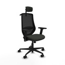 Mardos sincro bali negro brazos 2D base nailon ruedas 65mm nailon cabecero 2D perchero