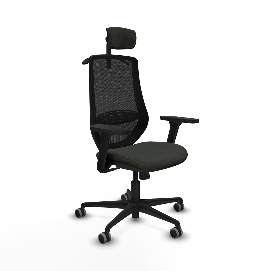 Mardos sincro bali negro brazos 3D base nailon ruedas 65mm engomadas cabecero 2D perchero