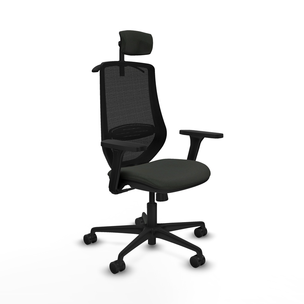 Mardos sincro bali negro brazos 3D base nailon ruedas 65mm nailon cabecero 2D perchero