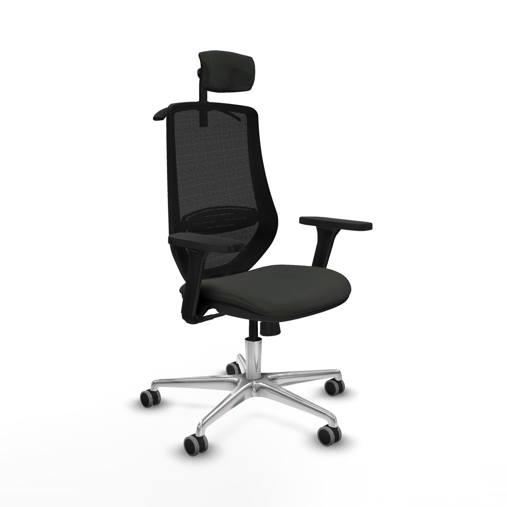 Mardos sincro bali negro brazos 3D base aluminio ruedas 65mm engomadas cabecero 2D perchero