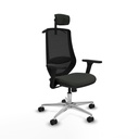 Mardos sincro bali negro brazos 3D base aluminio ruedas 65mm nailon cabecero 2D perchero