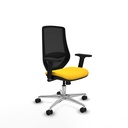 Mardos sincro similpiel amarillo brazos 2D base aluminio ruedas 65mm nailon