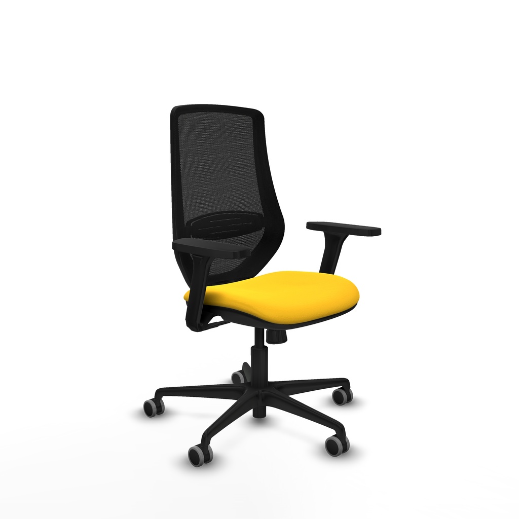 Mardos sincro similpiel amarillo brazos 3D base nailon ruedas 65mm engomadas