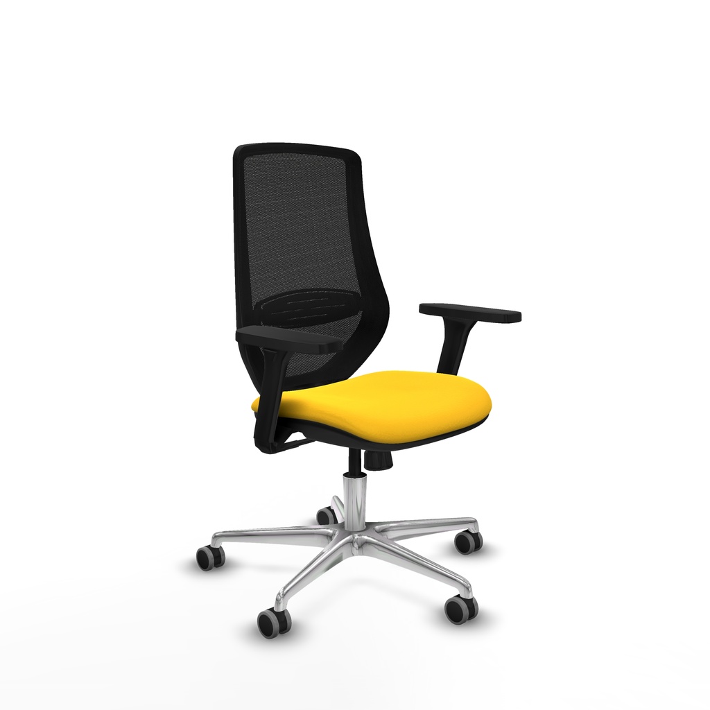 Mardos sincro similpiel amarillo brazos 3D base aluminio ruedas 65mm engomadas