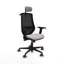 Mardos sincro similpiel blanco brazos 2D base nailon ruedas 65mm engomadas cabecero 2D perchero