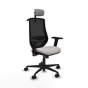Mardos sincro similpiel blanco brazos 2D base nailon ruedas 65mm nailon cabecero 2D perchero