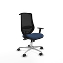 Mardos sincro similpiel azul marino brazos 1D base aluminio ruedas 65mm nailon perchero