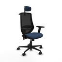 Mardos sincro similpiel azul marino brazos 2D base nailon ruedas 65mm nailon cabecero 2D perchero