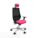 Mardos sincro similpiel rosa brazos 1D base aluminio ruedas 65mm nailon cabecero 2D