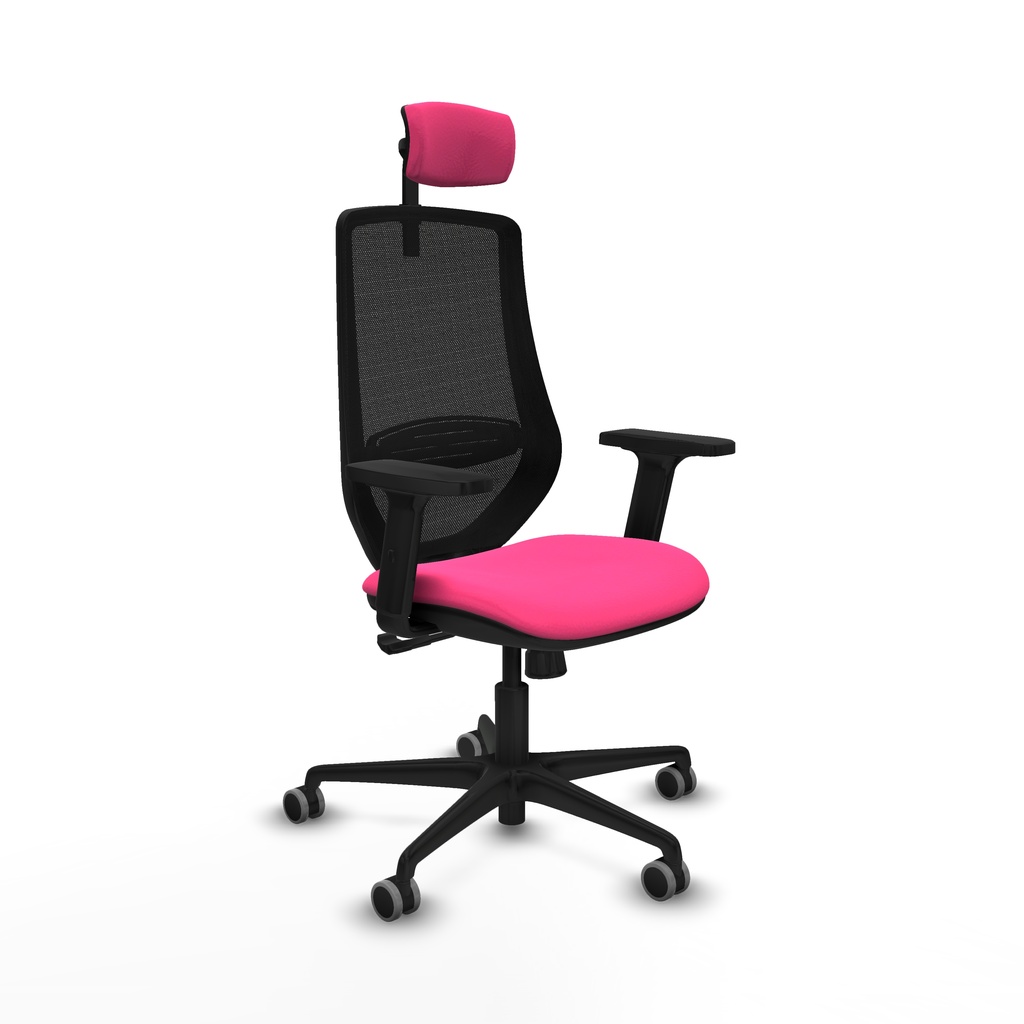 Mardos sincro similpiel rosa brazos 2D base nailon ruedas 65mm engomadas cabecero 2D