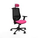 Mardos sincro similpiel rosa brazos 2D base nailon ruedas 65mm nailon cabecero 2D perchero