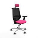 Mardos sincro similpiel rosa brazos 2D base aluminio ruedas 65mm engomadas cabecero 2D perchero