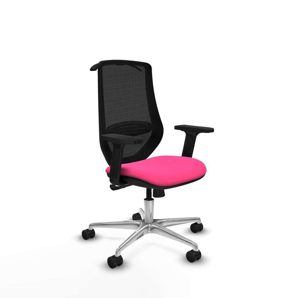 Mardos sincro similpiel rosa brazos 2D base aluminio ruedas 65mm nailon perchero