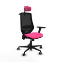 Mardos sincro similpiel rosa brazos 3D base nailon ruedas 65mm engomadas cabecero 2D perchero