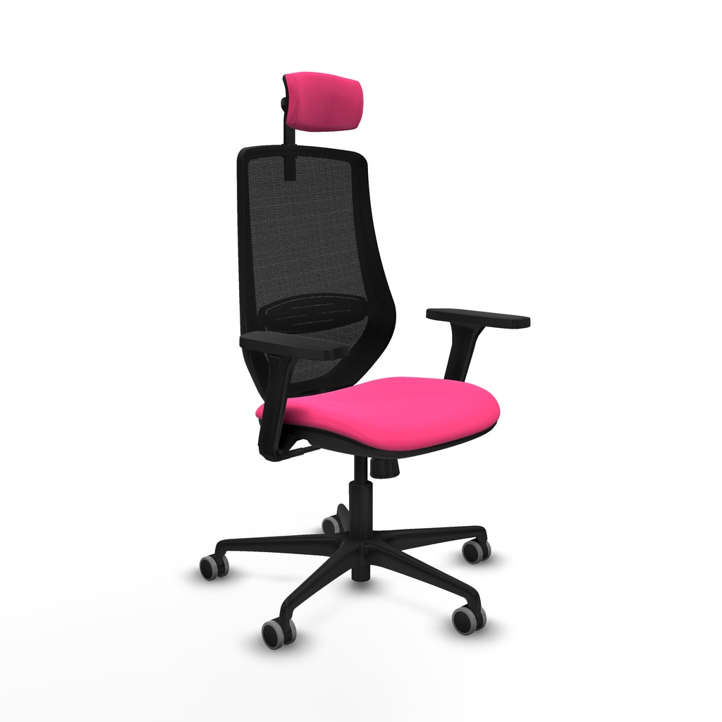 Mardos sincro similpiel rosa brazos 3D base nailon ruedas 65mm engomadas cabecero 2D