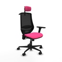 Mardos sincro similpiel rosa brazos 3D base nailon ruedas 65mm nailon cabecero 2D perchero