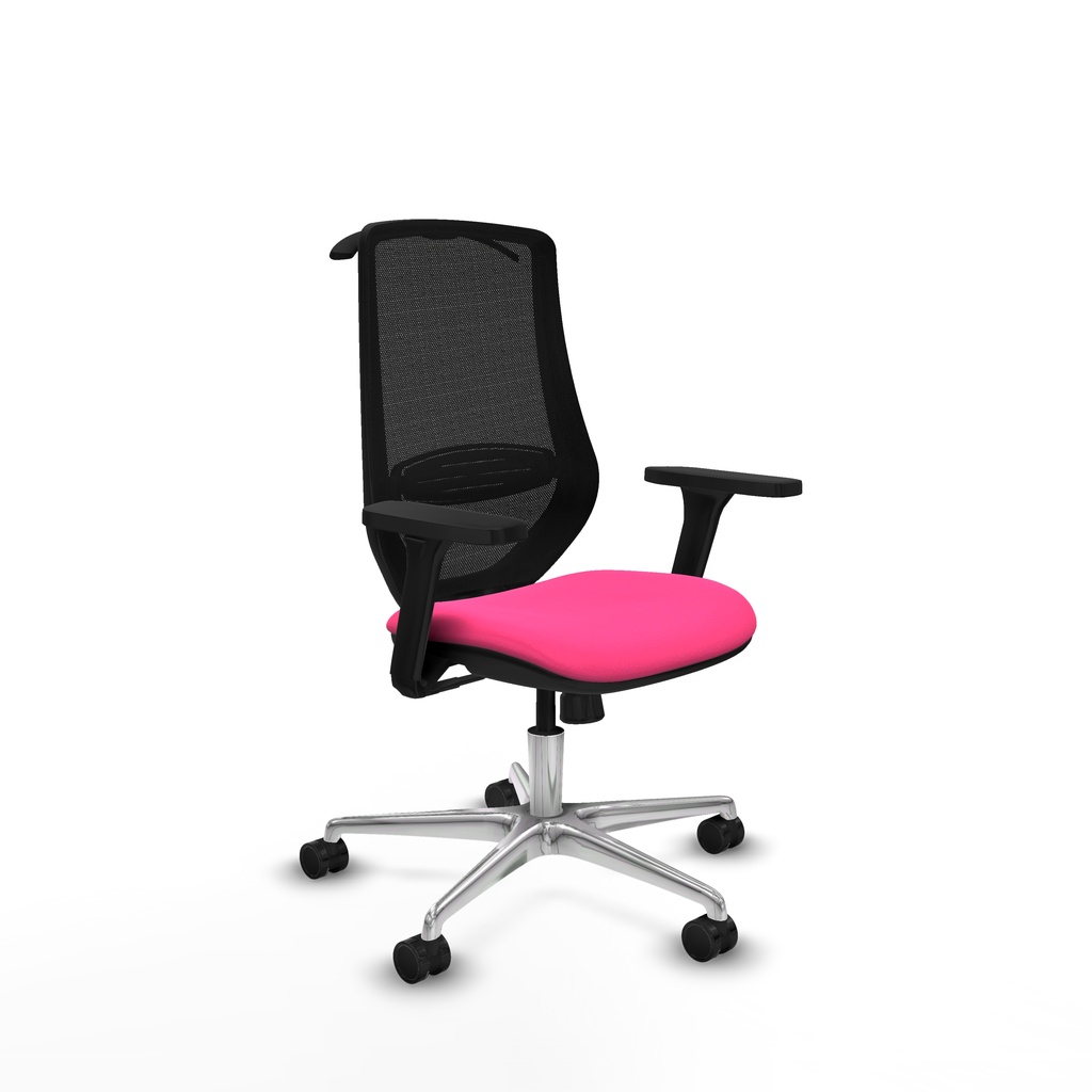Mardos sincro similpiel rosa brazos 3D base aluminio ruedas 65mm nailon perchero
