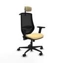 Mardos sincro similpiel crema brazos 2D base nailon ruedas 65mm nailon cabecero 2D perchero