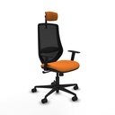 Mardos sincro similpiel naranja brazos 1D base nailon ruedas 65mm nailon cabecero 2D