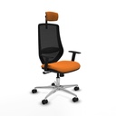 Mardos sincro similpiel naranja brazos 1D base aluminio ruedas 65mm nailon cabecero 2D