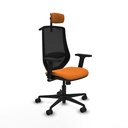 Mardos sincro similpiel naranja brazos 2D base nailon ruedas 65mm nailon cabecero 2D perchero