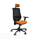Mardos sincro similpiel naranja brazos 3D base nailon ruedas 65mm engomadas cabecero 2D perchero