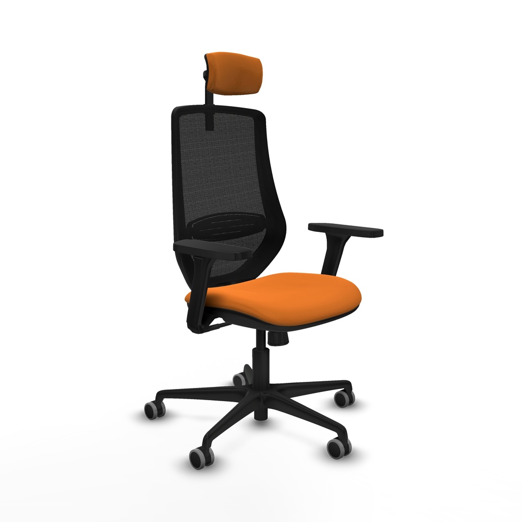 Mardos sincro similpiel naranja brazos 3D base nailon ruedas 65mm engomadas cabecero 2D