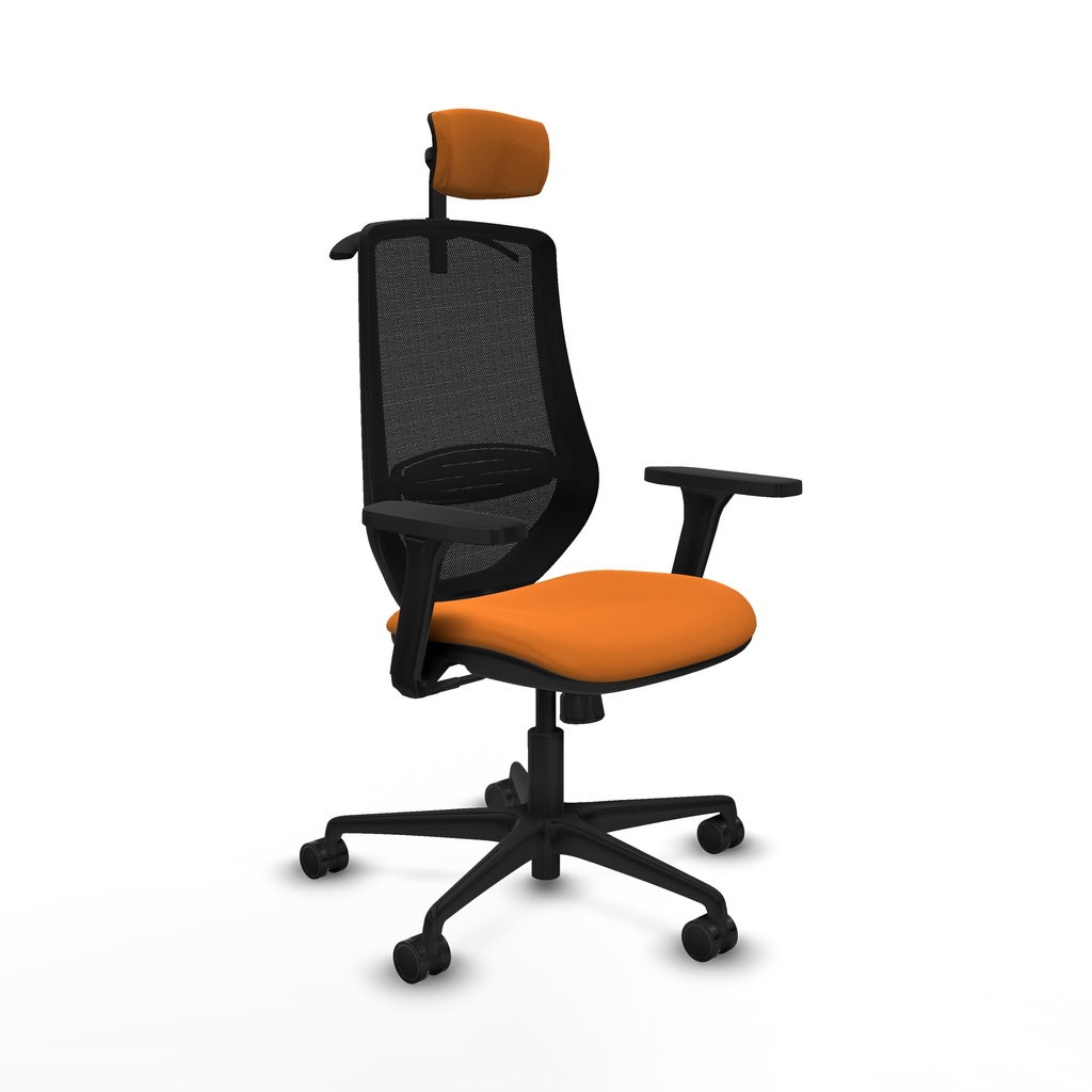 Mardos sincro similpiel naranja brazos 3D base nailon ruedas 65mm nailon cabecero 2D perchero