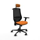 Mardos sincro similpiel naranja brazos 3D base nailon ruedas 65mm nailon cabecero 2D perchero