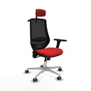 Mardos sincro similpiel rojo brazos 3D base aluminio ruedas 65mm engomadas cabecero 2D perchero