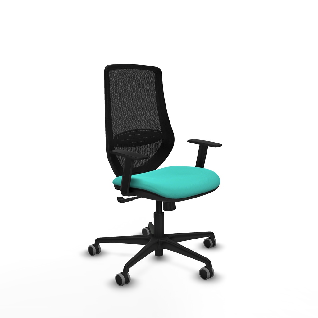 Mardos sincro similpiel turquesa brazos 1D base nailon ruedas 65mm engomadas