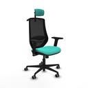 Mardos sincro similpiel turquesa brazos 2D base nailon ruedas 65mm engomadas cabecero 2D perchero