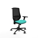 Mardos sincro similpiel turquesa brazos 3D base nailon ruedas 65mm engomadas perchero