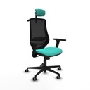 Mardos sincro similpiel turquesa brazos 3D base nailon ruedas 65mm engomadas cabecero 2D perchero