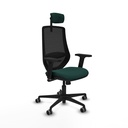 Mardos sincro similpiel verde botella brazos 2D base nailon ruedas 65mm engomadas cabecero 2D