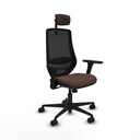 Mardos sincro similpiel marrón oscuro brazos 3D base nailon ruedas 65mm nailon cabecero 2D
