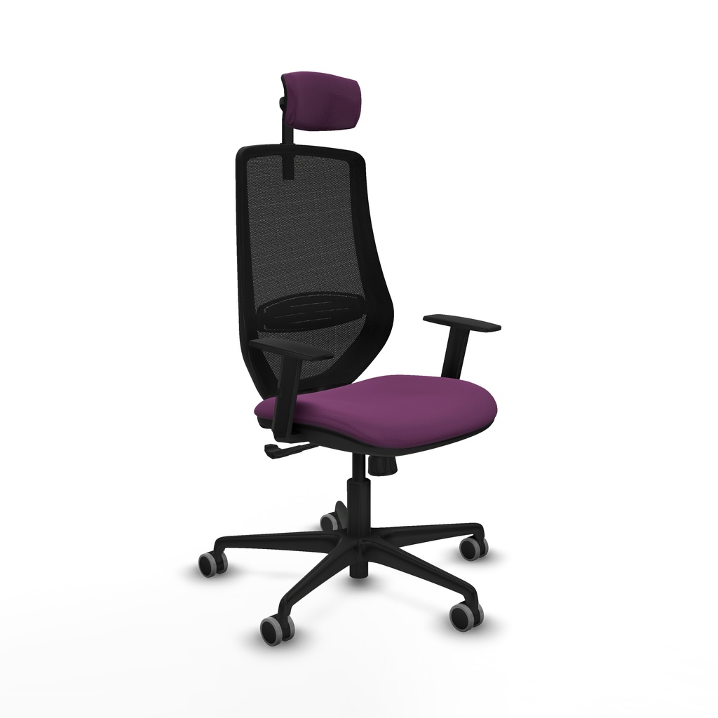 Mardos sincro similpiel morado brazos 1D base nailon ruedas 65mm engomadas cabecero 2D