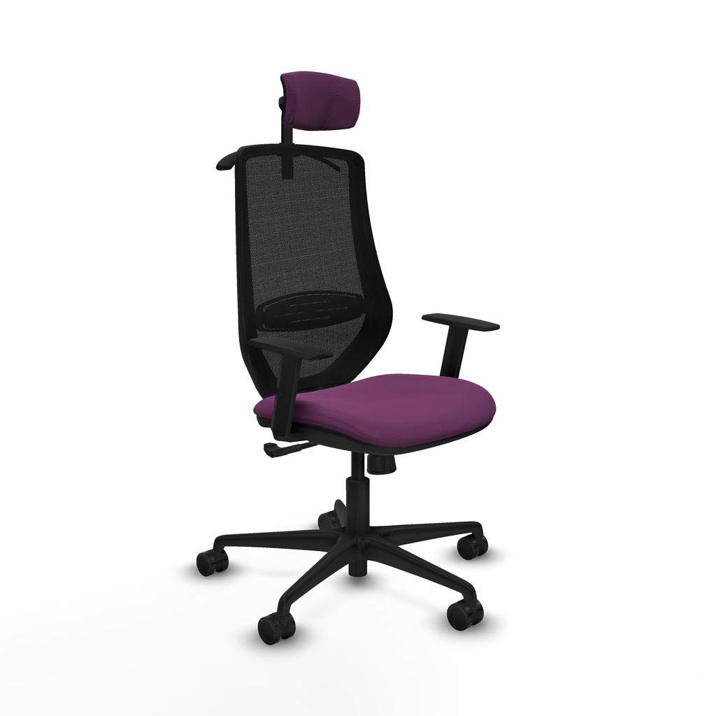 Mardos sincro similpiel morado brazos 1D base nailon ruedas 65mm nailon cabecero 2D perchero