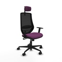 Mardos sincro similpiel morado brazos 1D base nailon ruedas 65mm nailon cabecero 2D