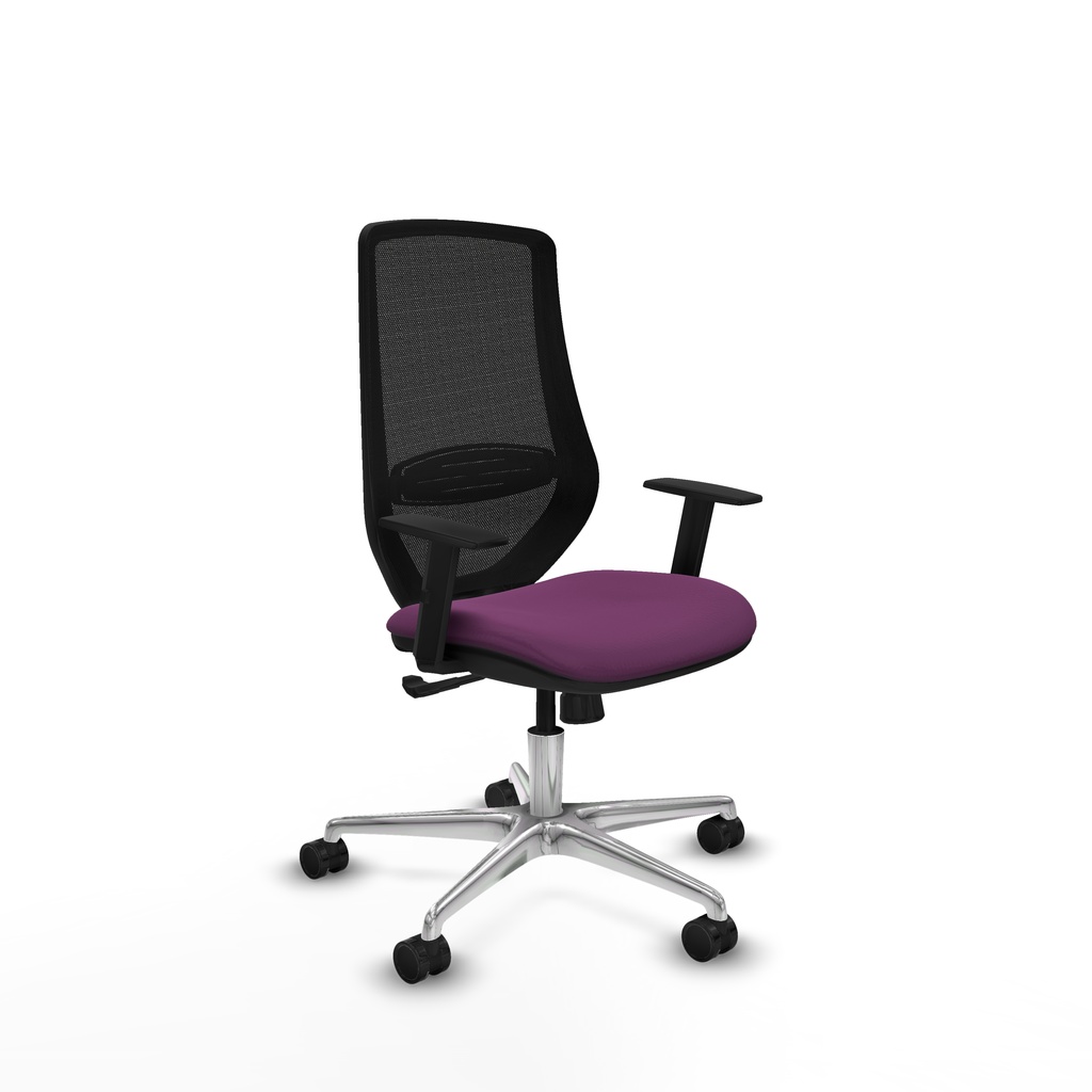 Mardos sincro similpiel morado brazos 1D base aluminio ruedas 65mm nailon