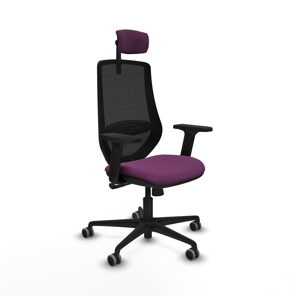 Mardos sincro similpiel morado brazos 2D base nailon ruedas 65mm engomadas cabecero 2D