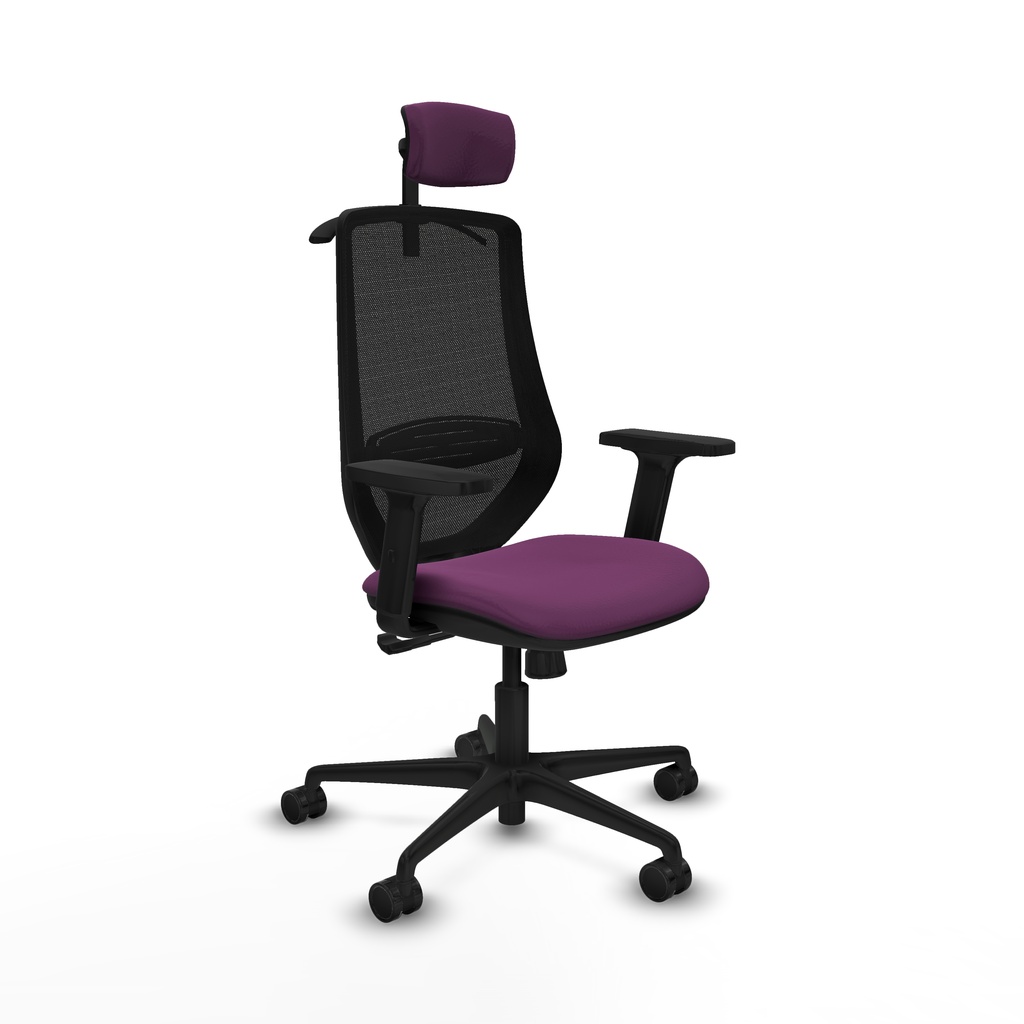 Mardos sincro similpiel morado brazos 2D base nailon ruedas 65mm nailon cabecero 2D perchero