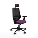 Mardos sincro similpiel morado brazos 2D base nailon ruedas 65mm nailon cabecero 2D