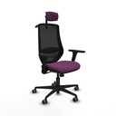 Mardos sincro similpiel morado brazos 3D base nailon ruedas 65mm engomadas cabecero 2D perchero