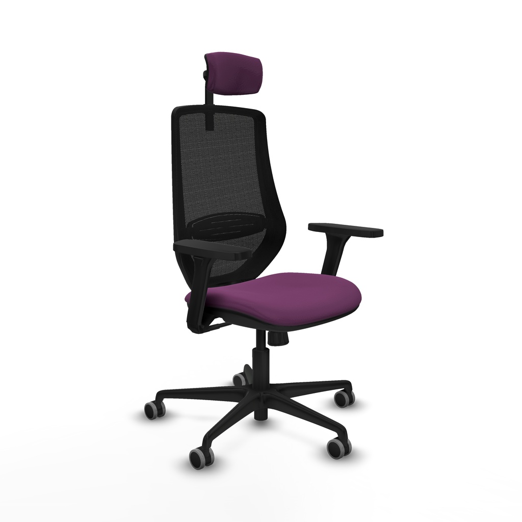 Mardos sincro similpiel morado brazos 3D base nailon ruedas 65mm engomadas cabecero 2D